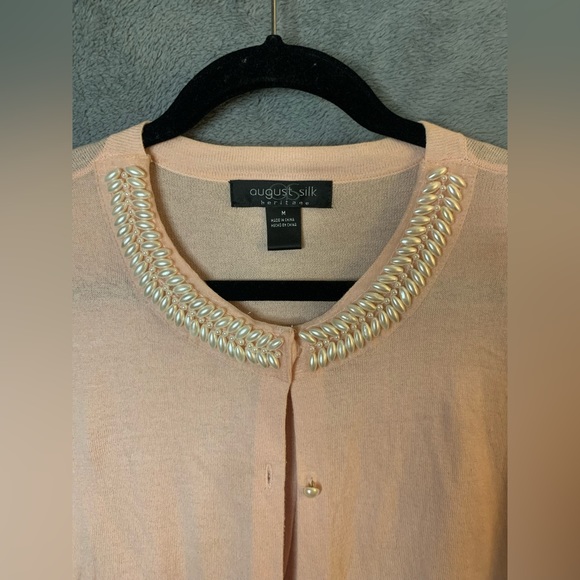 August Silk Heritage women’s size medium sweater, button down - Picture 2 of 3